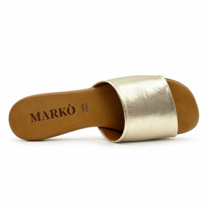 Dámske kožené platinové šľapky Markó