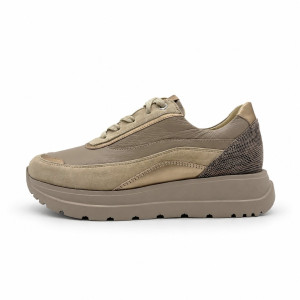Dámske béžové kožené sneakers Kampa na platforme