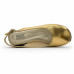 Dámske kožené zlaté slingback sandále na platforme Dámske kožené zlaté slingback sandále na platforme
