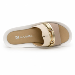 Dámske kožené platformové šľapky Kampa