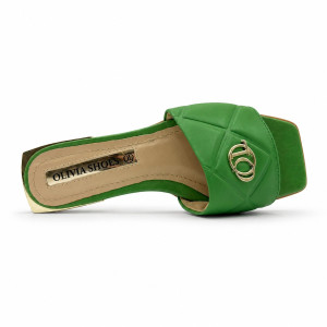 Dámske elegantné zelené šľapky Olivia Shoes