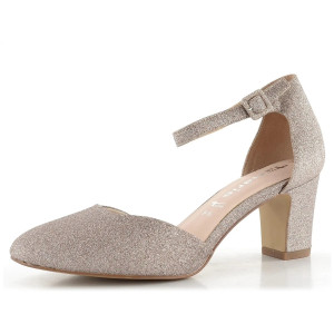 Dámske trblietavé sandále Tamaris na podpätku Rose Glam