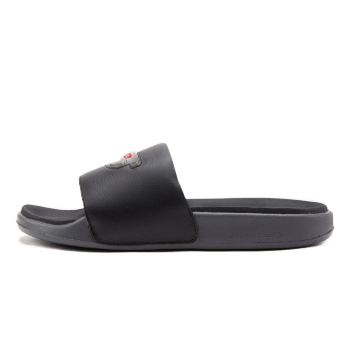 Pánske čierne šľapky Skechers s logom Pánske čierne šľapky Skechers s logom