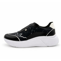 Dámske čierne slip on tenisky Piccadilly s mramorovým efektom