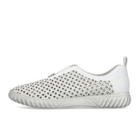 Dámske biele perforované slip-on tenisky Rieker