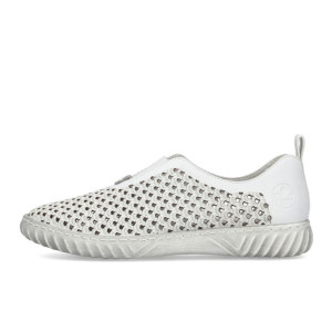 Dámske biele perforované slip-on tenisky Rieker