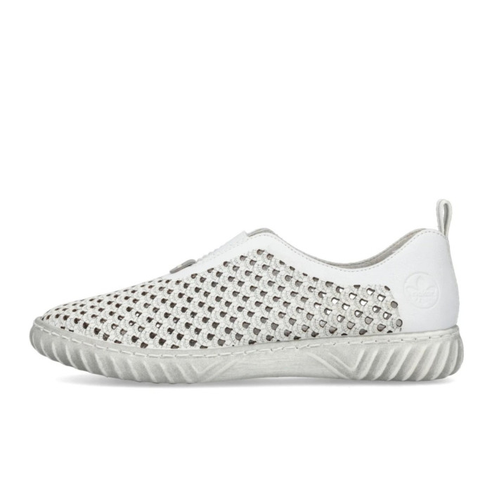 Dámske biele perforované slip-on tenisky Rieker Dámske biele perforované slip-on tenisky Rieker