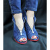 Jeansové dámske topánky na podpätku  LANQIER