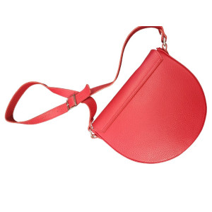 Kožená červená kabelka s nastaviteľným remienkom
