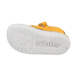 Žlté topánky D.D. STEP na suchý zips BAREFOOT