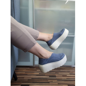 Dámske modré nazúvacie Slip On Grunberg
