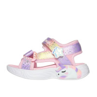 Dievčenské rúžové led sandále Unicorn Dreams Skechers