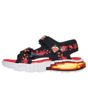 Chlapčenské sandále Mega Craft Pixels Skechers čierne