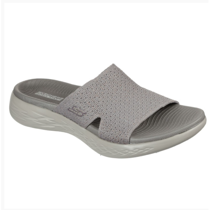 Dámske šľapky Skechers - dark taupe Dámske šľapky Skechers - dark taupe