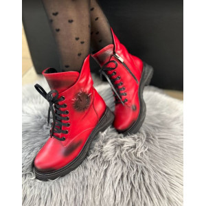 Dámske červené šnurovacie nízke topánky Artiker