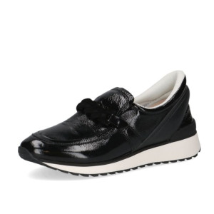 Dámske čierne lakované slip on tenisky Caprice