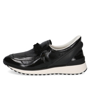 Dámske čierne lakované slip on tenisky Caprice