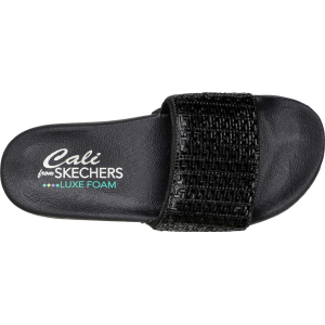 Dámske čierne šľapky Skechers