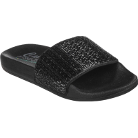 Dámske čierne šľapky Skechers