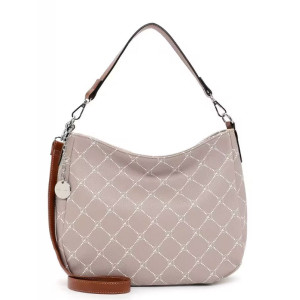 Crossbody dámska béžová vzorovaná kabelka Tamaris