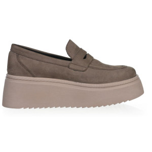 Dámske kožené sivo-hnedé mokasíny Olivia Shoes 