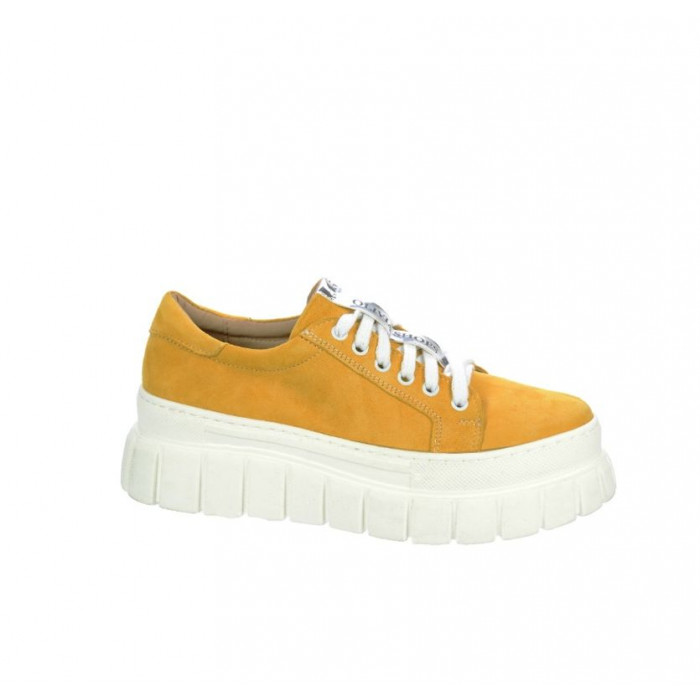 Tenisky z brúsenej kože žlté Olivia Shoes