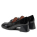 Dámske čierne lakované mokasíny na podpätku Hispanitas