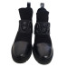 Členkové kožené topánky v čiernej farbe