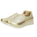 Dámske kožené slip-on v zlatej farbe
