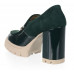 Dámske zelené lodičky s hrubým opätkom Olivia Shoes