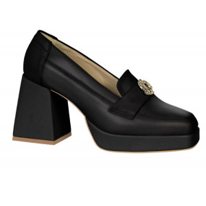 Dámske čierne lodičky s hrubým opätkom Olivia Shoes