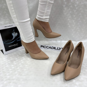 Dámske lodičky Piccadilly béžové na vysokom podpätku