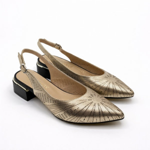 Dámske zlaté slingback lodičky Guero