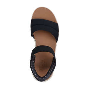 Dámske čierne slip-ins sandále na platforme Skechers