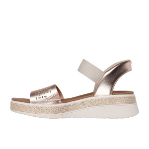 Dámske metalické sandále Skechers na platforme