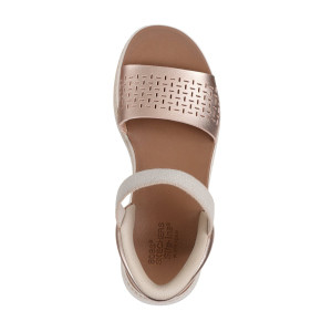 Dámske metalické sandále Skechers na platforme