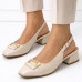 Dámske biele slingback lodičky Piccadilly so zlatou ozdobou Dámske biele slingback lodičky Piccadilly so zlatou ozdobou