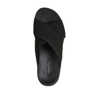 Dámske čierne šľapky sKechers Arch Fit