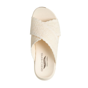 Dámske biele šľapky Skechers Arch Fit