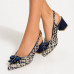 Dámske tmavomodré slingback lodičky Kordel