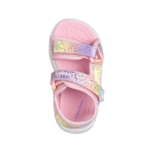 Dievčenské rúžové led sandále Unicorn Dreams Skechers