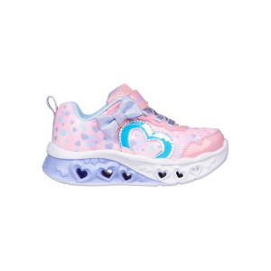 Dievčenské Flutter Heart Lights Skechers led ružové s mašľou