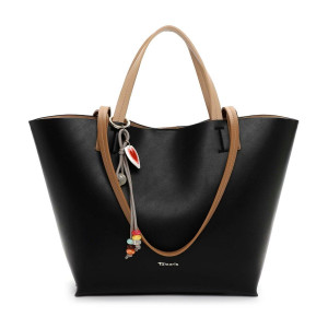 Dámska čierna shopper kabelka Tamaris s príveskom