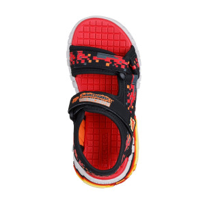 Chlapčenské sandále Mega Craft Pixels Skechers čierne