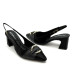 Dámske čierne slingback lodičky na vyššom podpätku Piccadilly Dámske čierne slingback lodičky na vyššom podpätku Piccadilly