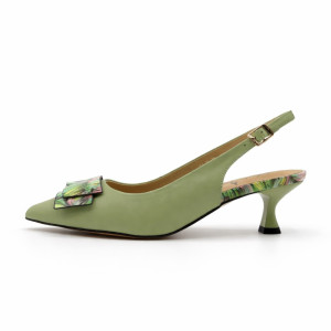 Dámske zelené slingback lodičky Ladies