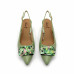 Dámske zelené slingback lodičky Ladies Dámske zelené slingback lodičky Ladies