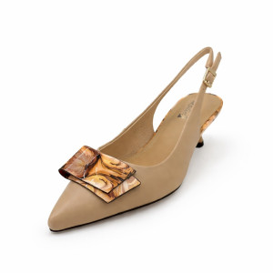 Dámske béžové slingback lodičky Ladies 