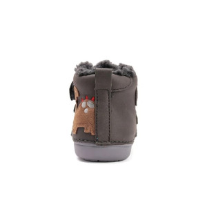 Detské zimné zateplené barefoot topánky DD Step s kožušinou