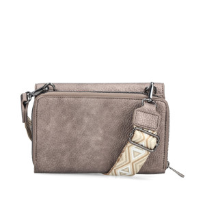Rieker béžová crossbody kabelka so vzorovaným popruhom